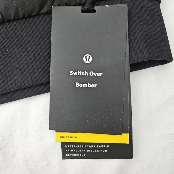 Lululemon Switch Over Bomber Jacket BLK Black Reversible Men's Size Medium - Picture 4 of 10